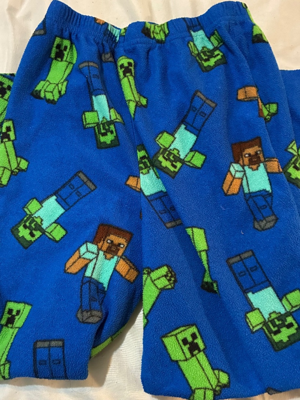 Mine Craft boys blue Print Poly Pajama Pants size 8